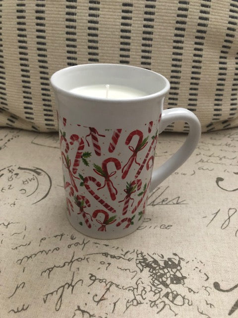 Candy Cane Mug Candle